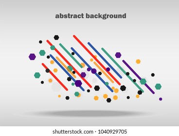 abstract lines with geometric shapes, polygon dynamics