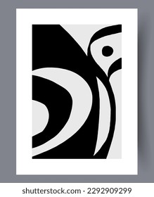 Abstract lines gloomy postmodernism wall art print. Printable minimal abstract lines poster. Contemporary decorative background with postmodernism. Wall artwork for interior design.