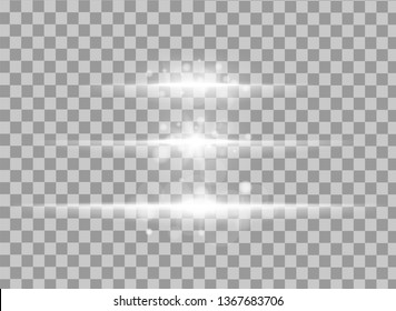 Abstract lines with glow light effect on transparent background. Special lens flash light effect. Color forces lights vector illustration.