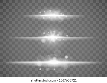 Abstract lines with glow light effect on transparent background. Special lens flash light effect. Color forces lights vectoe illustration.