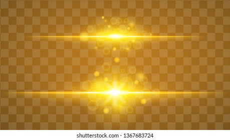 Abstract lines with glow light effect on transparent background. Special lens flash light effect. Color forces lights vectoe illustration.
