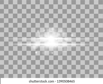 Abstract lines with glow light effect on transparent background. Special lens flash light effect. Color forces lights vector illustration.