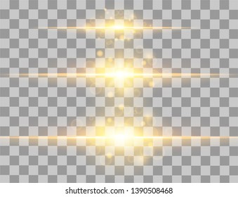 Abstract lines with glow light effect on transparent background. Special lens flash light effect. Color forces lights vector illustration.