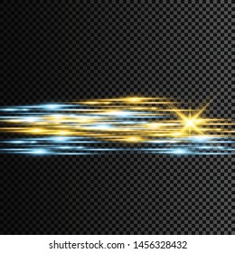 Abstract lines with glow light effect. Glow special light effect. Glowing lines on transparent background. Lines vector.