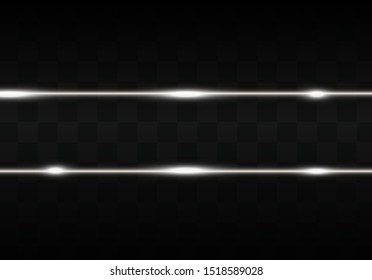Abstract lines with glow light effect. Glowing  lines on transparent background.