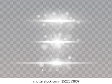 Abstract lines with glow light effect on transparent background. Special lens flash light effect. Color forces lights vector illustration.
