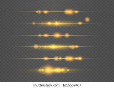 Abstract lines with glow light effect on transparent background. Special lens flash light effect.Glowing streaks on dark background. Luminous abstract sparkling lined background.