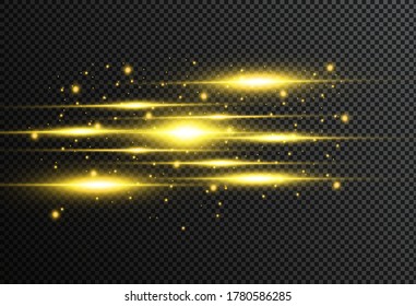Abstract lines with glow light effect. Glow special light effect. Glowing lines on transparent background. Lines vector.