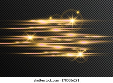 Abstract lines with glow light effect. Glow special light effect. Glowing lines on transparent background. Lines vector.