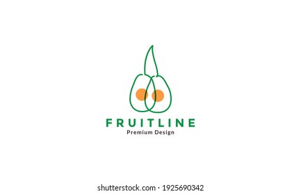 líneas abstractas diseño de logotipo de aguacate verde símbolo de icono gráfico