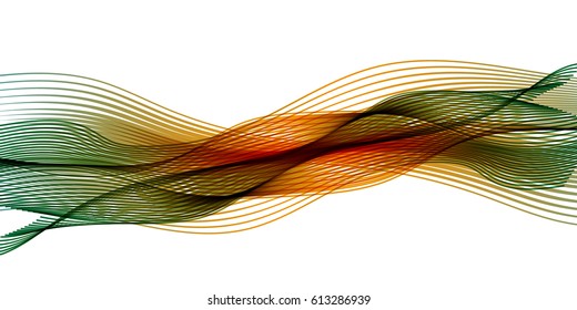 Abstract lines green and orange