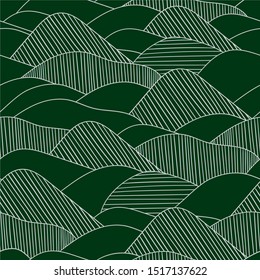 
Abstract lines green and white seamless pattern.