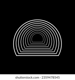 An abstract lines half circles illustration.