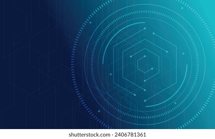 Abstract lines, hexagon and dots connecting background with tech theme. EPS. Vector Design.