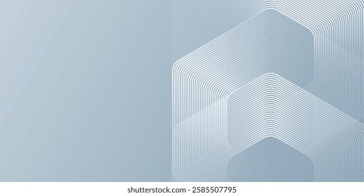 Abstract lines hexagon in gray background. Geometric stripe lines abstract modern