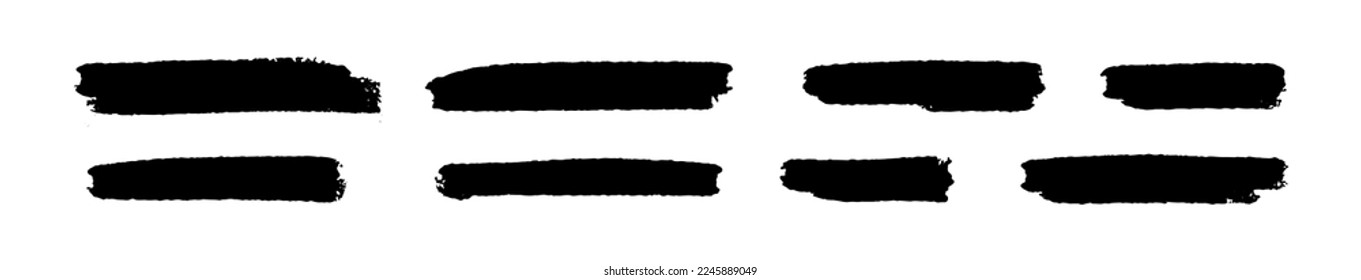 Abstract lines ink brush collection bundle elements. Black marker vector illustration.