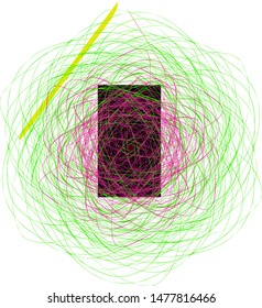 Abstract lines of irregular color on a white background