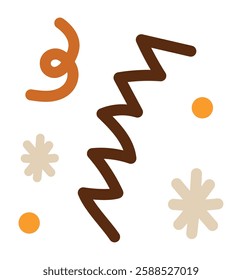 Abstract lines jagged doodle elements creating a dynamic artistic flow