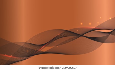 Abstract lines lighting effect on brown background. Vector graphic illustration.