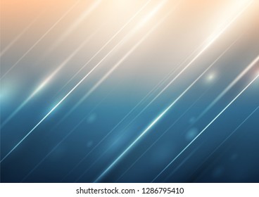 Abstract lines with lighting on gradient background, Vector illustration