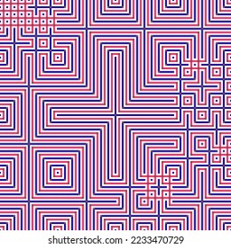 Líneas abstractas Maze arte generativo ilustración artística