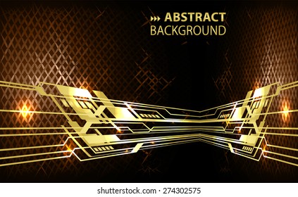 Abstract lines and metal mesh brown Pattern background, Light Technology for computer graphic website internet business. text box. Brochure card. banner flyer magazine label card