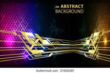 Abstract lines and metal mesh pink blue orange Pattern background, Light Technology for computer graphic website internet business. text box. Brochure card. banner flyer magazine label card