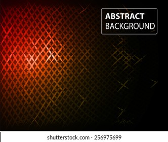 Abstract lines and metal mesh red orange Pattern background, Vector, illustration. Light  Technology background for computer graphic website internet and business. text box. label. card.