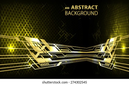Abstract lines and metal mesh yellow Pattern background, Light Technology for computer graphic website internet business. text box. Brochure card. banner flyer magazine label card
