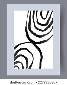 Abstract lines minimalistic picture wall art print. Wall artwork for interior design. Printable minimal abstract lines poster. Contemporary decorative background with picture.