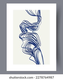 Abstract lines minimalistic style wall art print. Wall artwork for interior design. Printable minimal abstract lines poster. Contemporary decorative background with style.