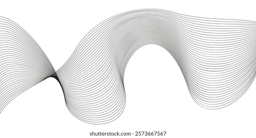 Abstract lines modern background isolated, twisted curve lines, undulate wave, wavy lines, flowing shape isolated