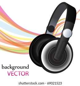 Abstract lines and modern headphones
