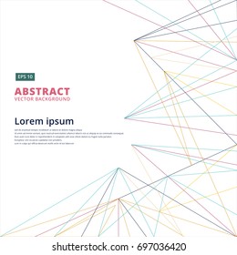 Abstract lines modern technology design for internet communication and connection world colorful background, Vector illustration