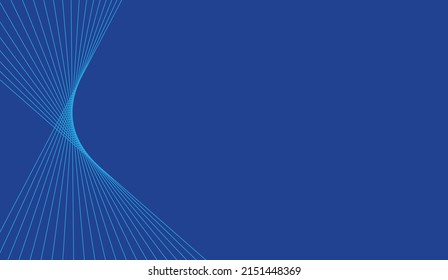 Abstract lines modern wave curve blue background. Vector illustration.