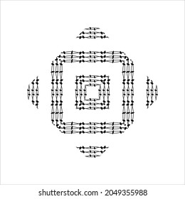 Abstract Lines Motifs Pattern. Ornamental Decoration for Interior, Exterior, Carpet, Textile, Garment, Cloth, Silk, Tile, Plastic, Paper, Wrapping, Wallpaper, Pillow, Sofa, Background, Ect. Vector 