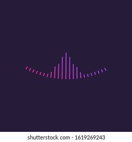 abstract lines neon audio equalizer, music palace logo symbol template