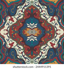 Abstrakte Linien Alte zeitlose Blumen nahtlose Tapisserie und Bildschirmhintergrund Vektorillustration