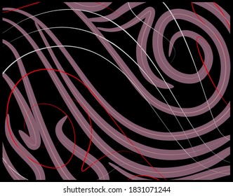 líneas abstractas sobre fondo negro en ilustración vectorial