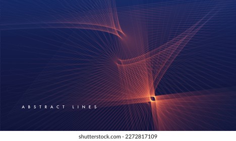 Abstract lines on blue background. Graphic concept for your design