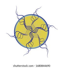 abstract lines on a colored circle background