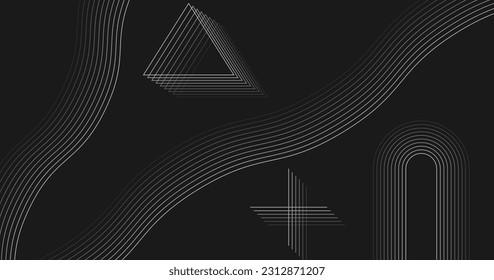 Abstract lines on dark background. Geometric stripe line art design. Vector illustration. Eps 10.