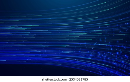 Abstract lines on dark background. Magic light effects. Graphic concept for your design.
