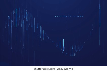 Abstrakte Linien auf dunklem Hintergrund. Magische Lichteffekte. Grafikkonzept für Ihr Design.