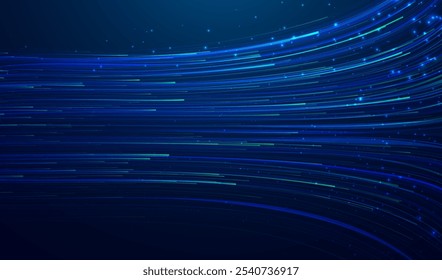 Líneas Abstractas sobre fondo oscuro. Efectos de luz mágica. Concepto gráfico para su diseño.