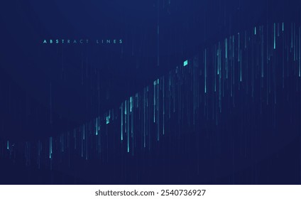 Abstract lines on dark background. Magic light effects. Graphic concept for your design.