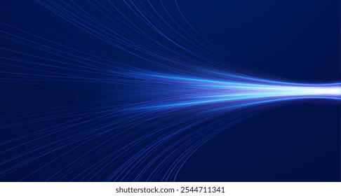 Abstract lines on dark background. Magic light effects. Graphic concept for your design.