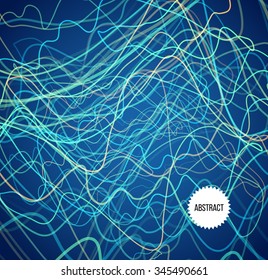 Abstract Lines on Dark Background. Moving Colorful Lines Abstract Background for Party Posters / Covers / Presentations / Brochures. Vector Illustration.