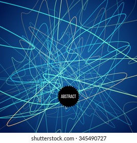 Abstract Lines on Dark Background. Moving Colorful Lines Abstract Background for Party Posters / Covers / Presentations / Brochures. Vector Illustration.