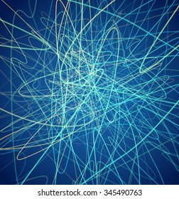 Abstract Lines on Dark Background. Moving Colorful Lines Abstract Background for Party Posters / Covers / Presentations / Brochures. Vector Illustration.